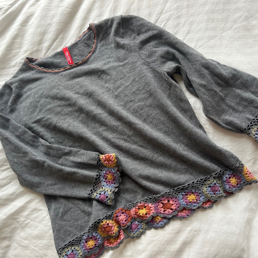 Hanna Andersson Crochet Trim Sweater